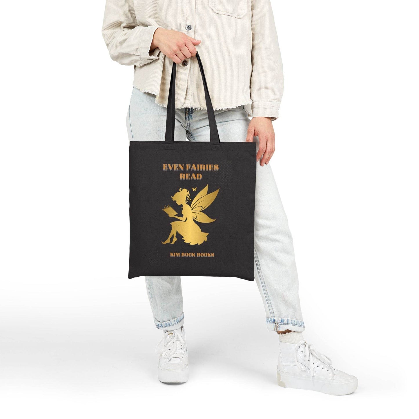 Even Fairies Read Cotton Canvas Tote Bag - Perfect Gift for Book Lovers - Kim Bock Books LLC