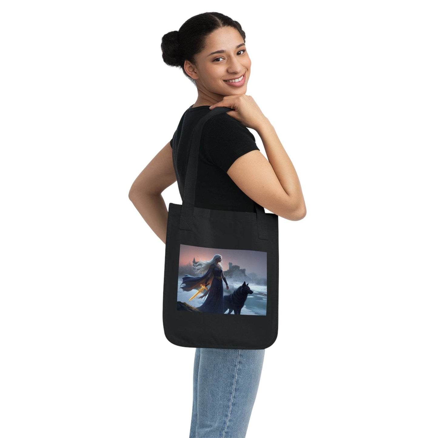 Mythical Scene Organic Canvas Tote Bag - Eco-Friendly Art Tote for Nature Lovers - Kim Bock Books LLC