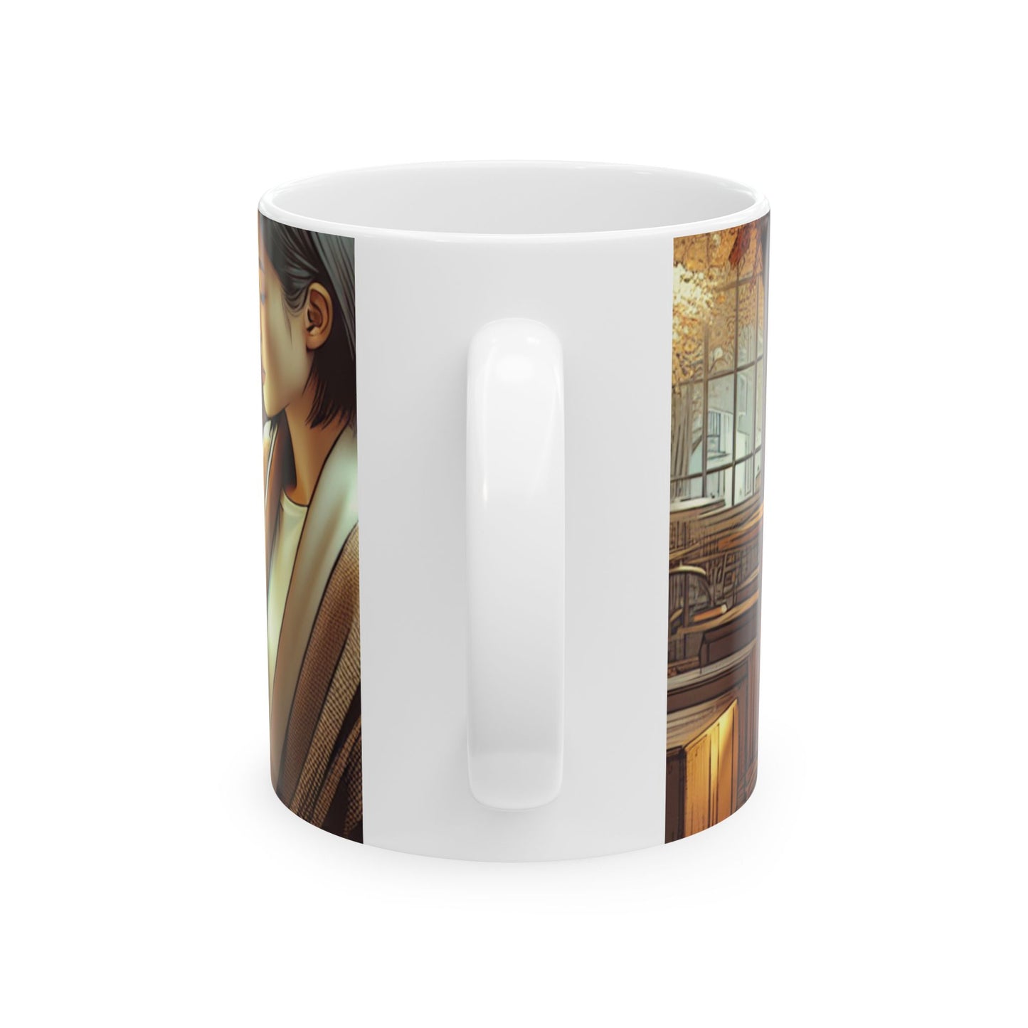 Cozy Artistic Ceramic Mug - Perfect for Coffee Lovers, Bookworms, Gifts for Her, Home Decor, Artistic Drinkware