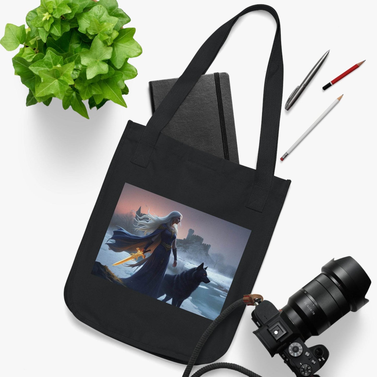 Mythical Scene Organic Canvas Tote Bag - Eco-Friendly Art Tote for Nature Lovers - Kim Bock Books LLC