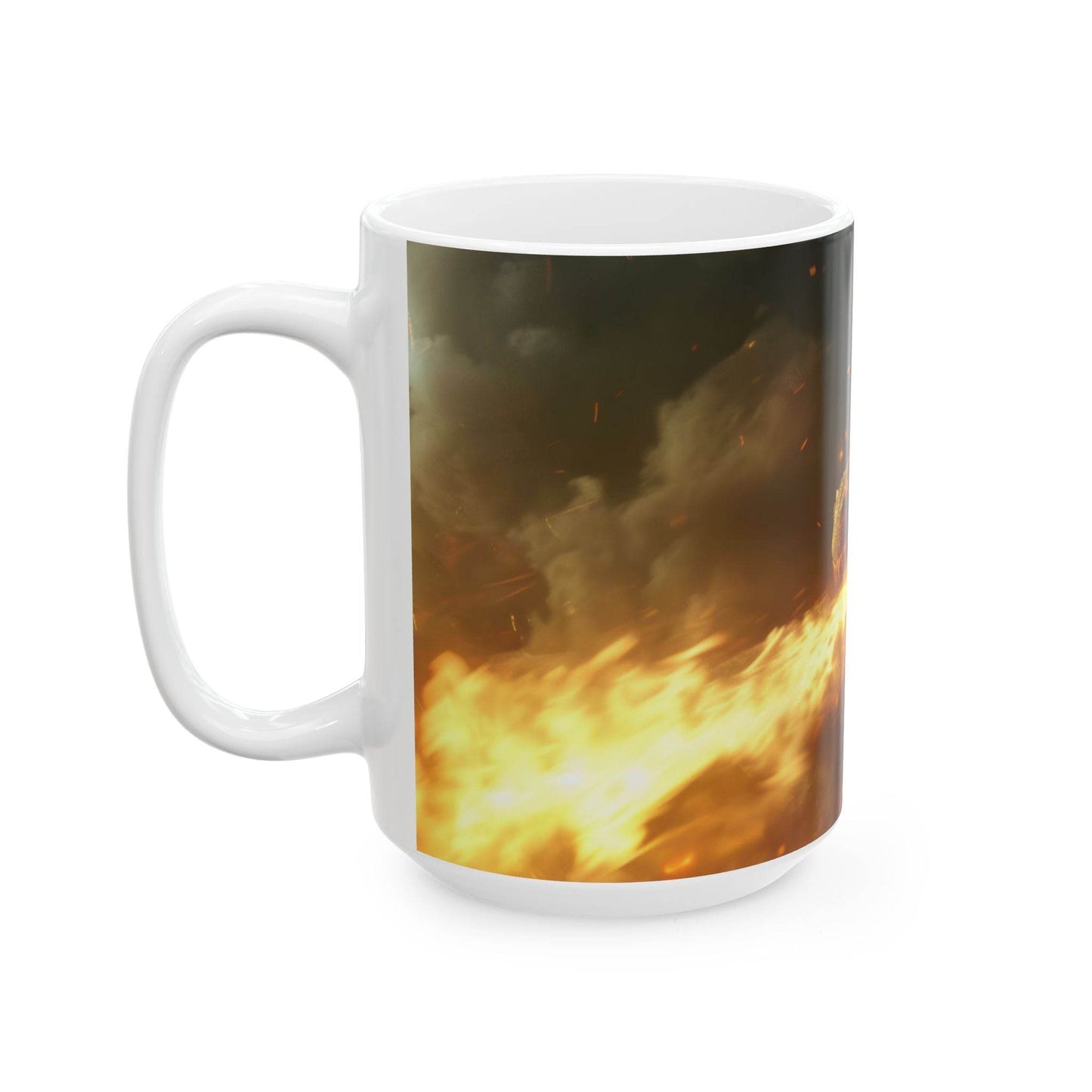 Dragon Fire Ceramic Mug - Fantasy Coffee Cup for Gamers and Mythology Lovers - 11oz & 15oz - Kim Bock Books LLC