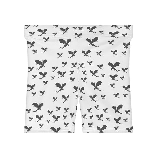 Women's Biker Shorts with Dragon Print - Comfortable Activewear for Fitness Enthusiasts - Kim Bock Books LLC