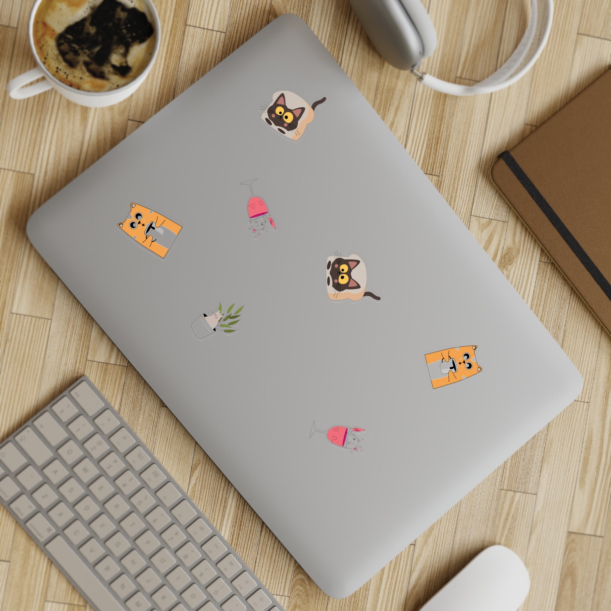 Fun Cat-Themed Sticker Sheet Bundle - 10 Cute Designs for Personalization - Kim Bock Books LLC