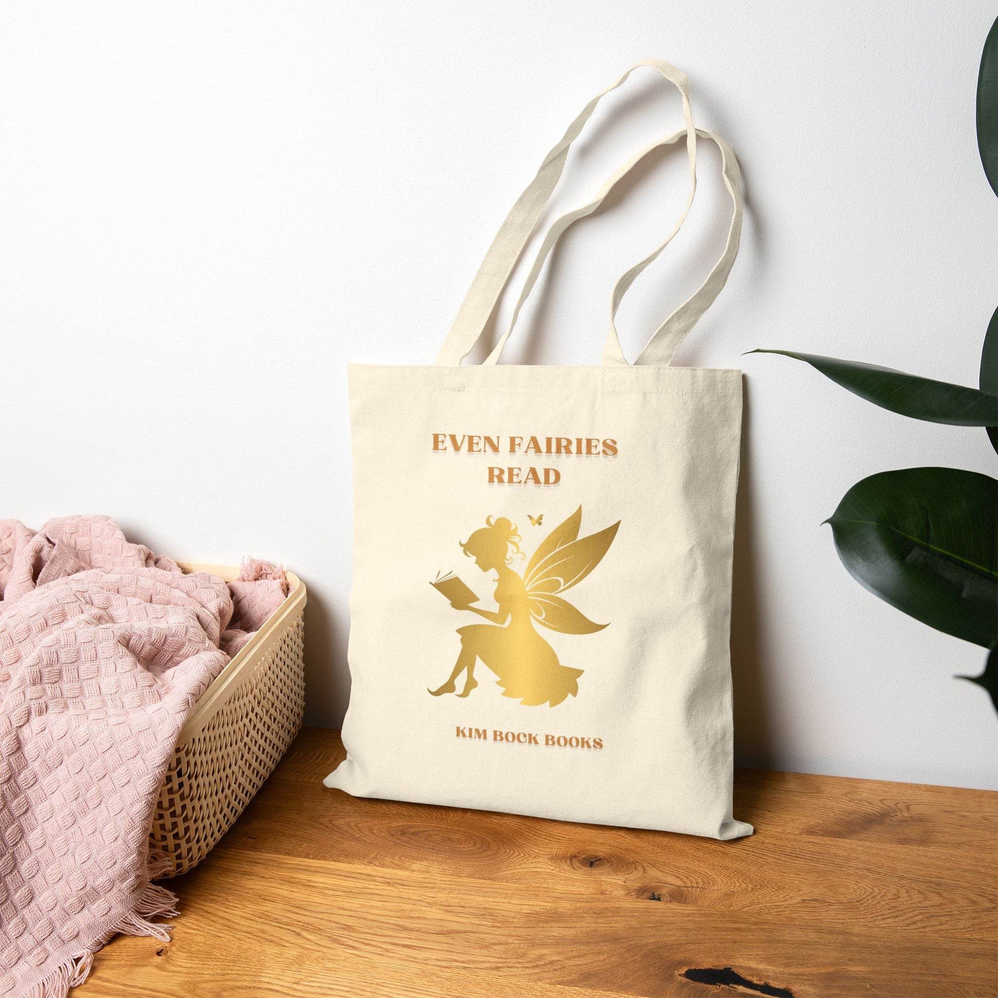 Even Fairies Read Cotton Canvas Tote Bag - Perfect Gift for Book Lovers - Kim Bock Books LLC