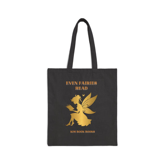 Even Fairies Read Cotton Canvas Tote Bag - Perfect Gift for Book Lovers - Kim Bock Books LLC