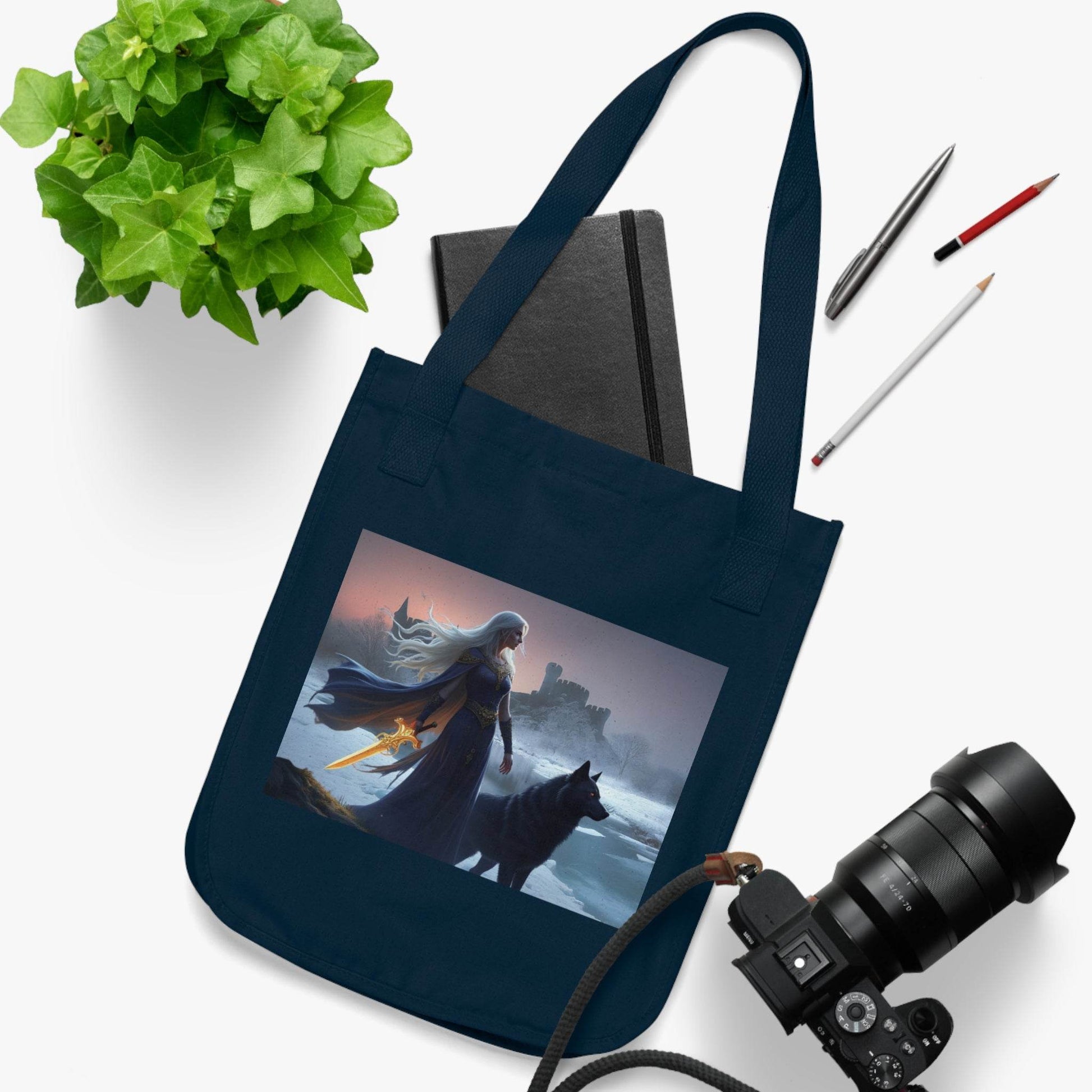 Mythical Scene Organic Canvas Tote Bag - Eco-Friendly Art Tote for Nature Lovers - Kim Bock Books LLC