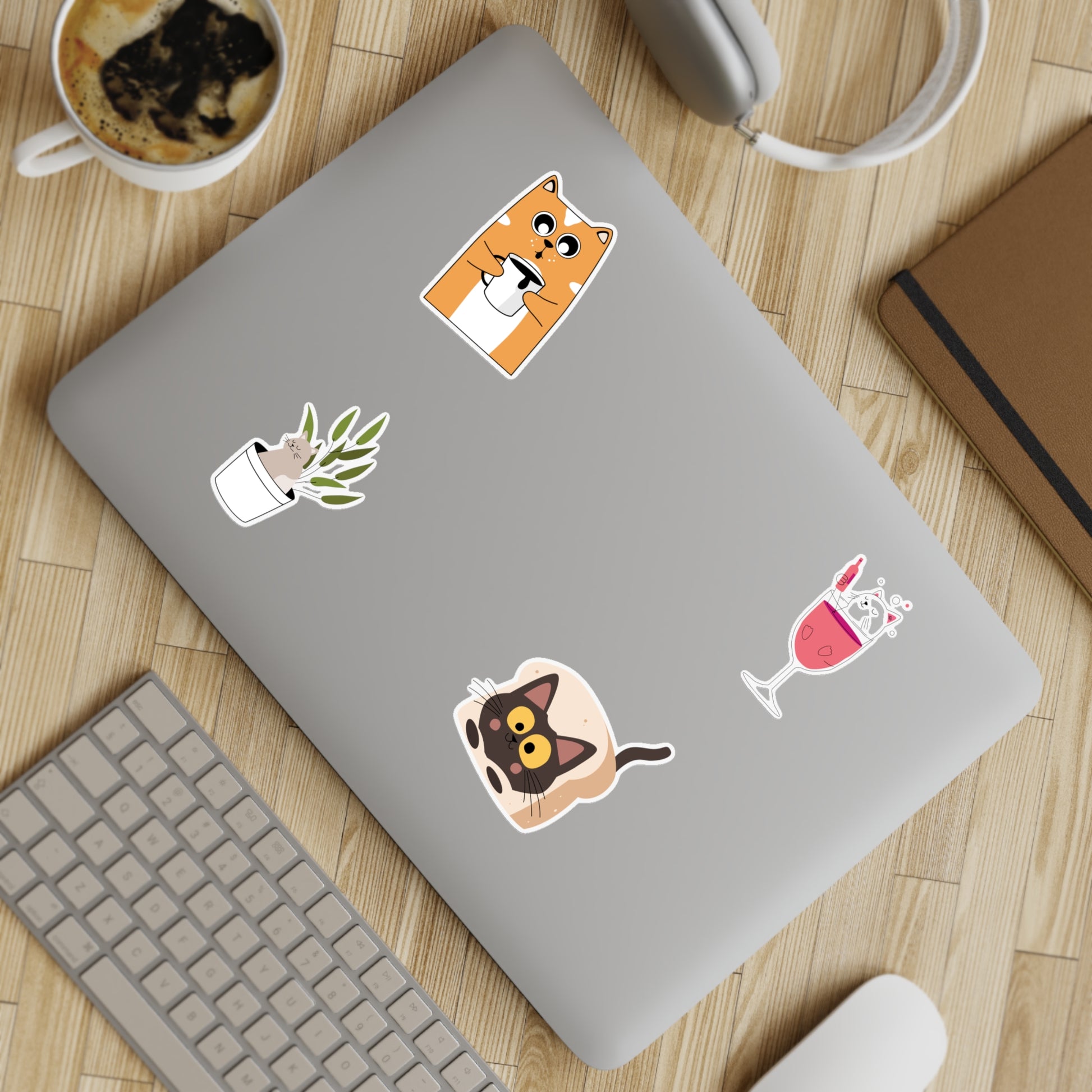 Fun Cat-Themed Sticker Sheet Bundle - 10 Cute Designs for Personalization - Kim Bock Books LLC