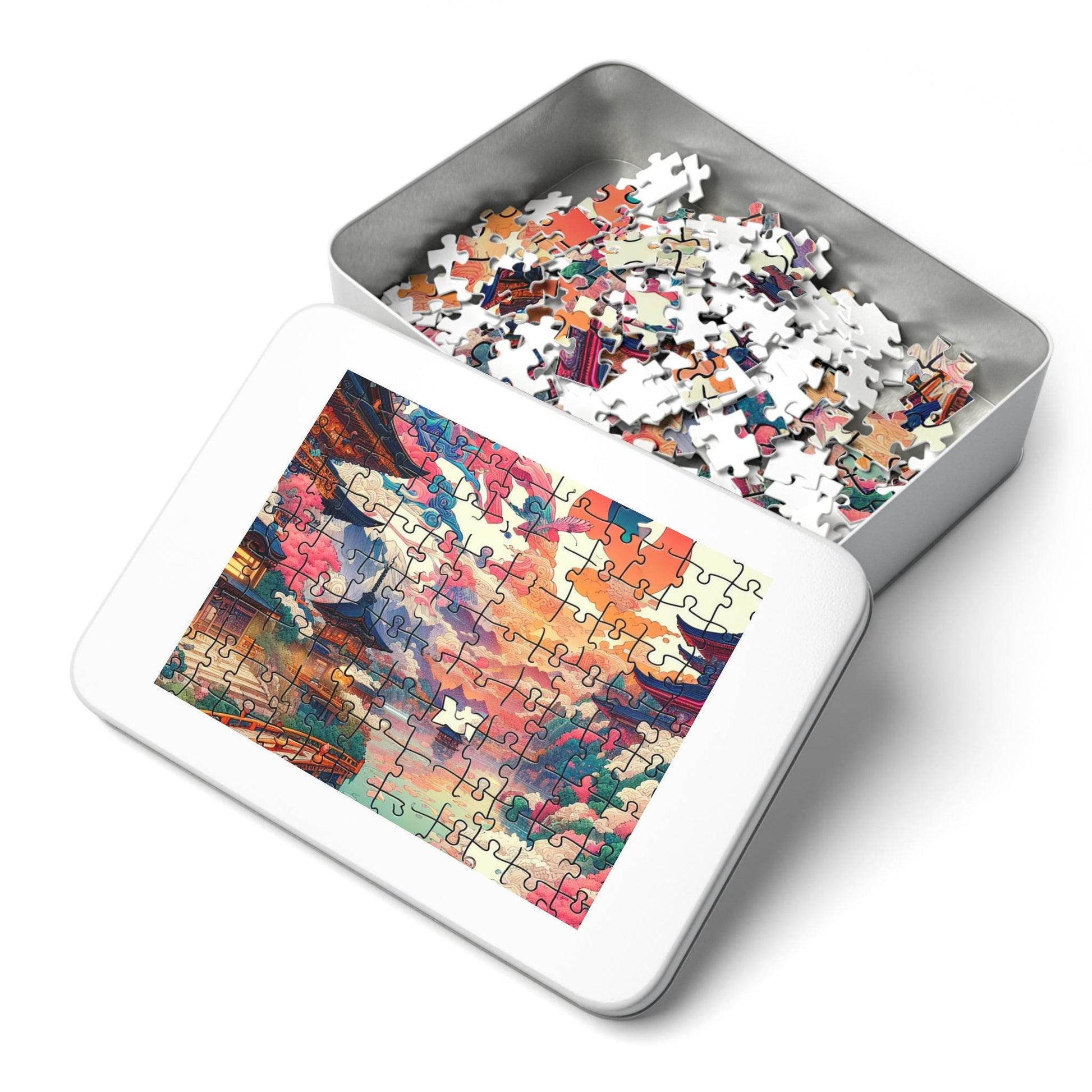 Serene Landscape Jigsaw Puzzle with Tin – Perfect for Family Fun & Gifts - Kim Bock Books LLC