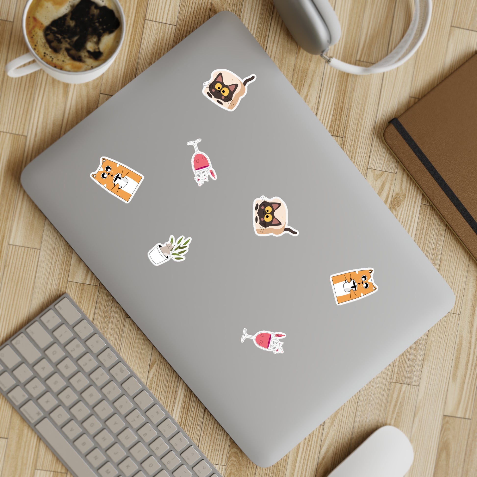 Fun Cat-Themed Sticker Sheet Bundle - 10 Cute Designs for Personalization - Kim Bock Books LLC