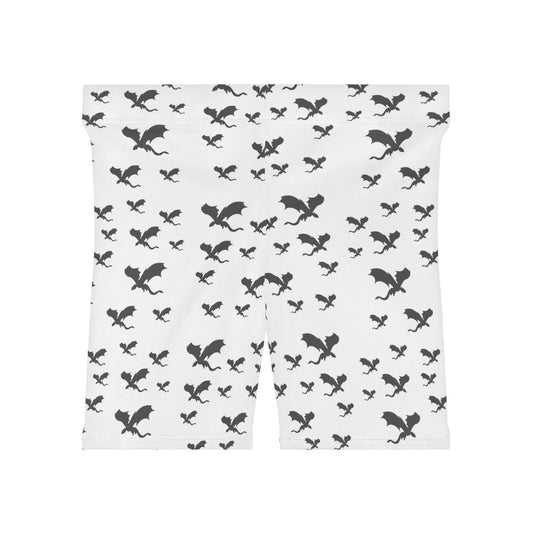 Women's Biker Shorts with Dragon Print - Comfortable Activewear for Fitness Enthusiasts - Kim Bock Books LLC
