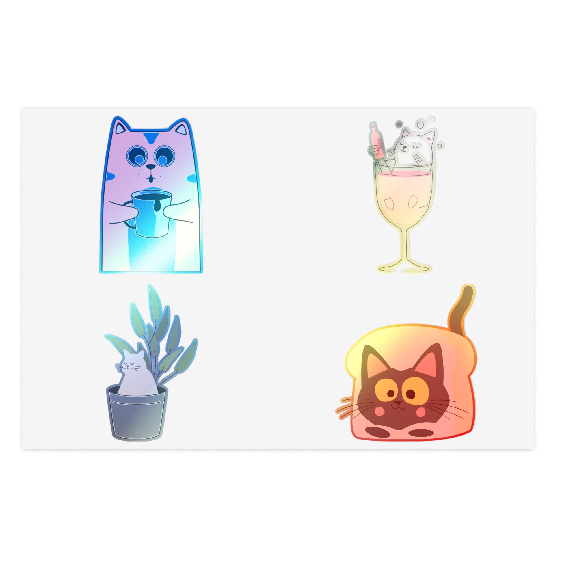 Fun Cat-Themed Sticker Sheet Bundle - 10 Cute Designs for Personalization - Kim Bock Books LLC