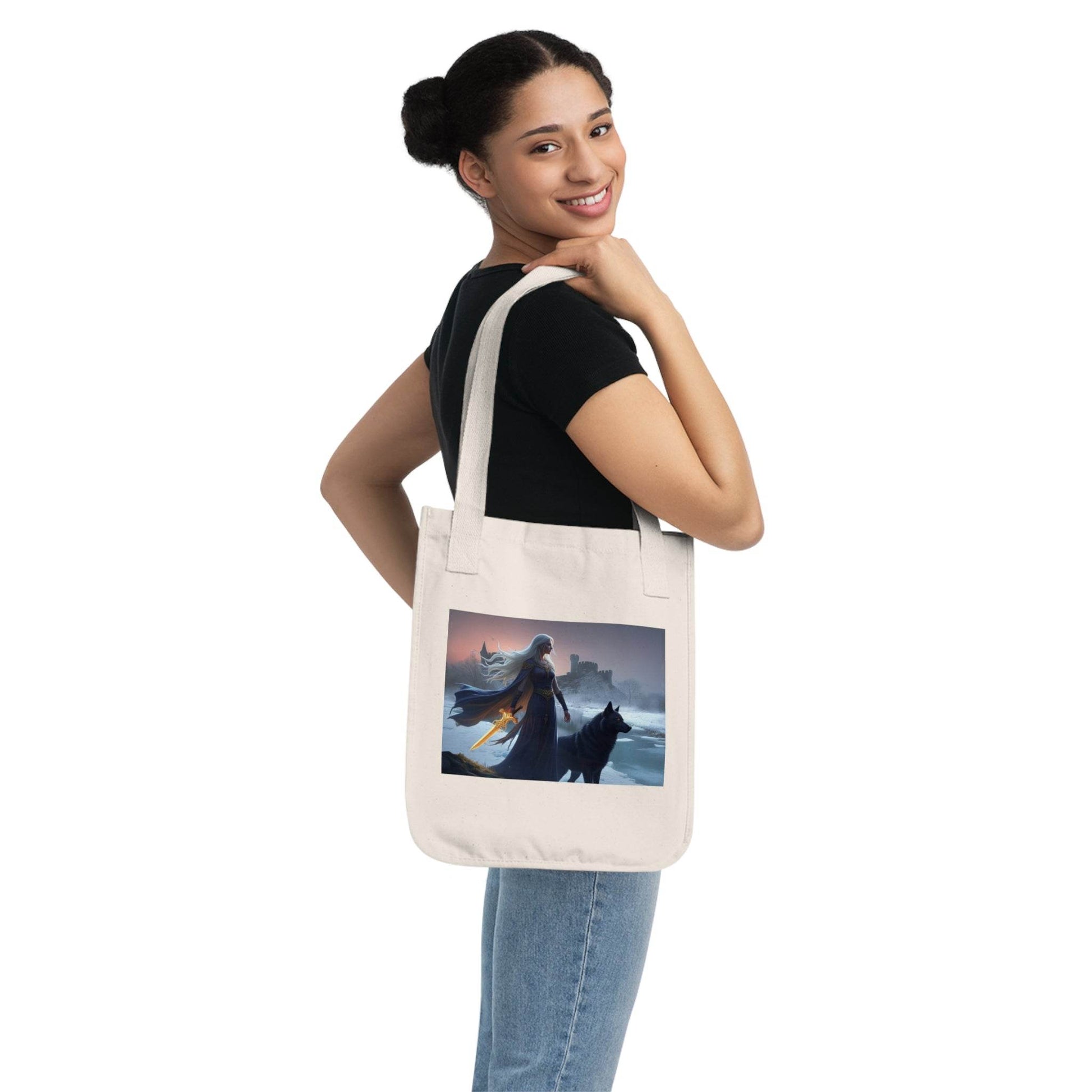 Mythical Scene Organic Canvas Tote Bag - Eco-Friendly Art Tote for Nature Lovers - Kim Bock Books LLC